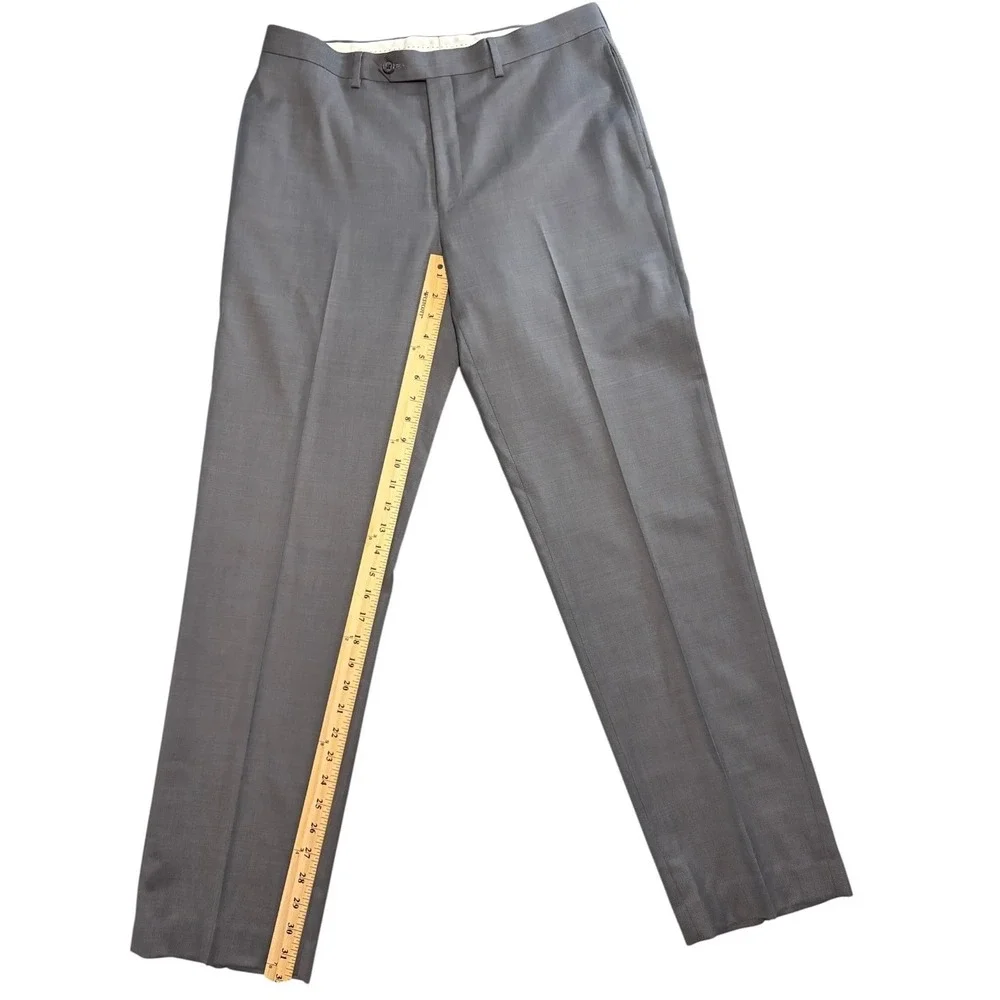 Lauren Ralph Lauren Mens Slim Fit Dress Pants Light Gray Sharkskin 34x32